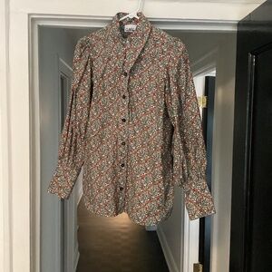 GANNI Button Up Top Floral